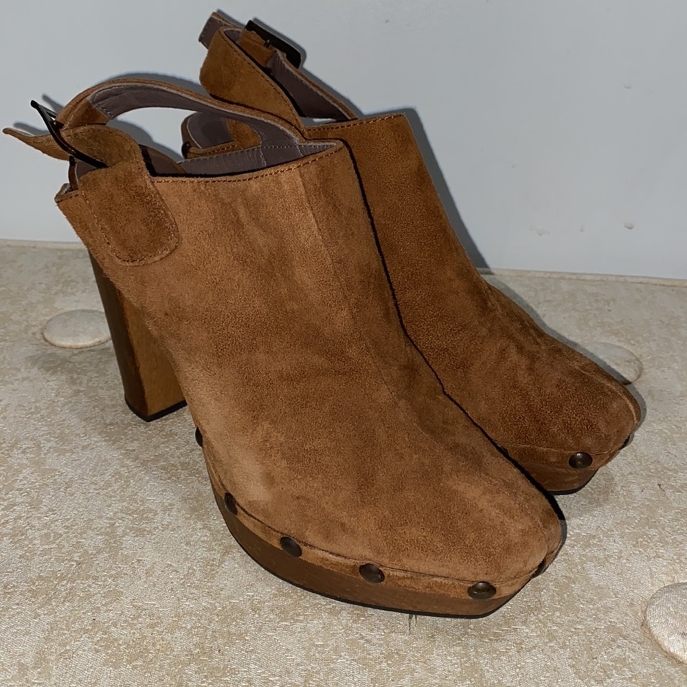 Castaner Brown Suede Platform Clog Mule Size 39